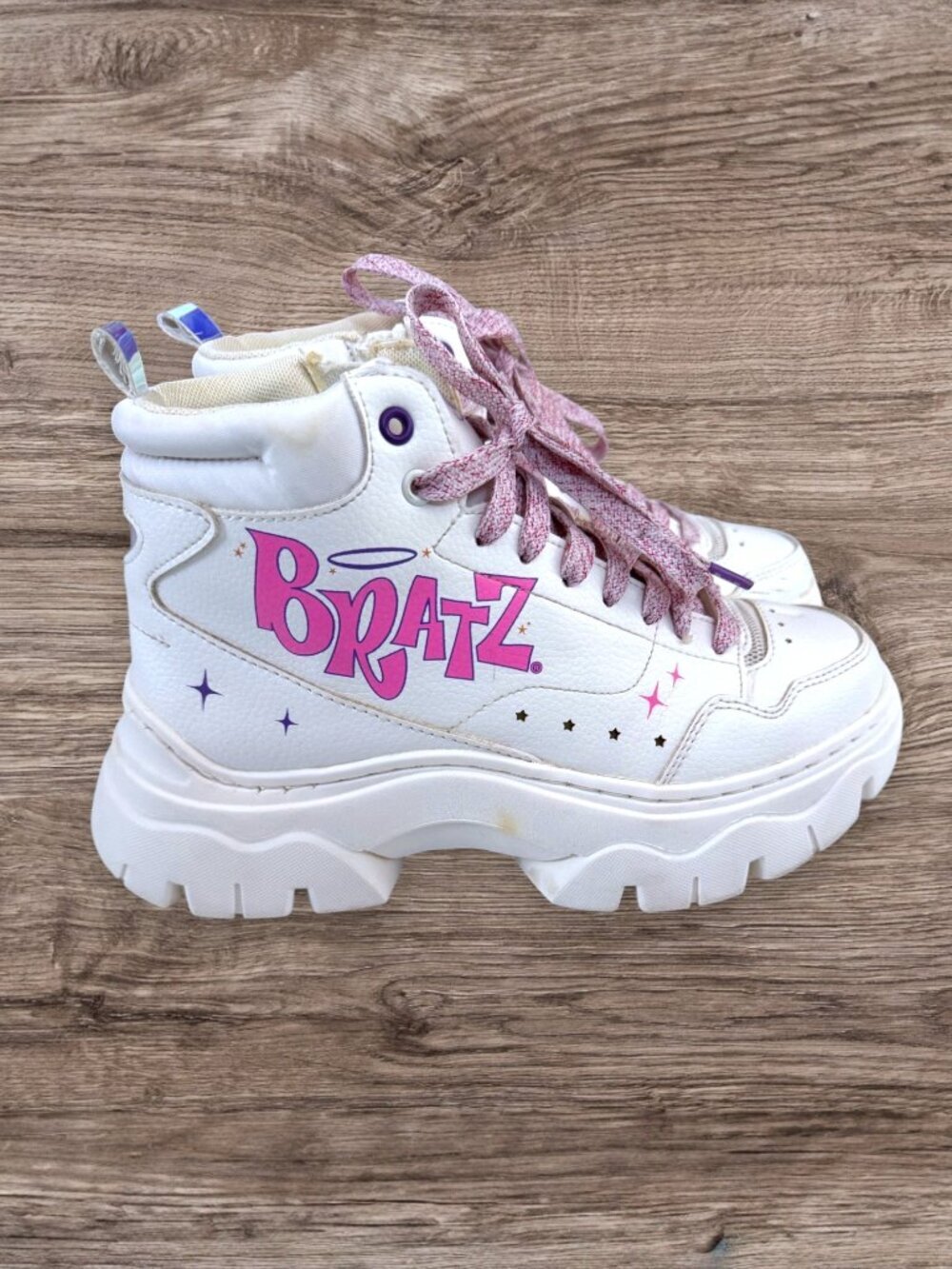 Zara Girls Bratz Platform High Top Sneakers White Pink Chunky Boots EU 36 US 4 - Picture 3 of 11